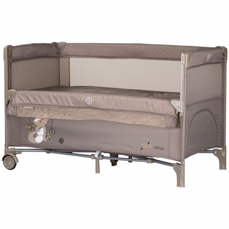 Patut bebe - Patut pliabil Chipolino Relax tiramisu cu laterala culisanta