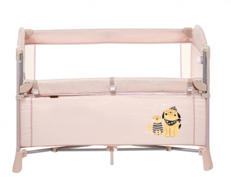 Patut pliabil, cu doua niveluri, laterala culisanta, Atestat SGS Elvetia, bej [3]