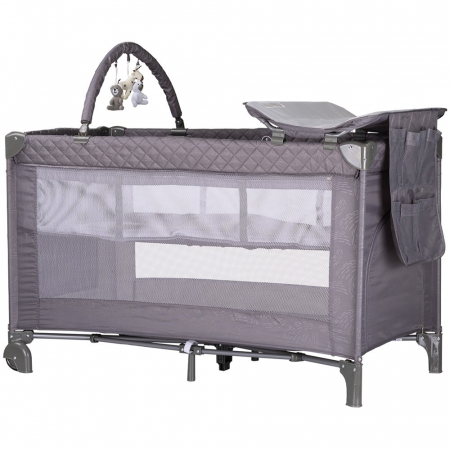 Patut bebe - Patut pliabil cu saltea de infasat Chipolino Luna cloud