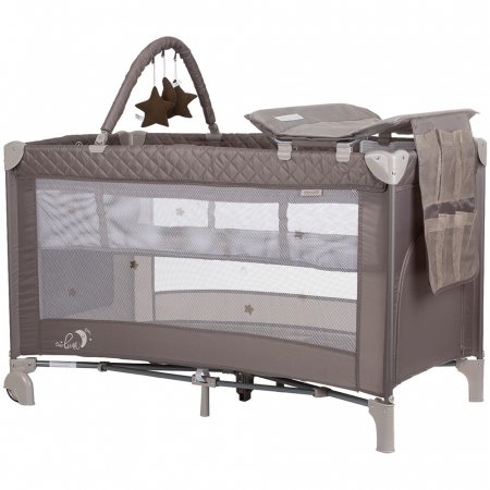 Patuturi si tarcuri pliabile - Patut pliabil cu saltea de infasat Chipolino Luna macadamia