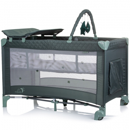 Patut pliabil cu saltea de infasat Chipolino Luna pastel green [1]