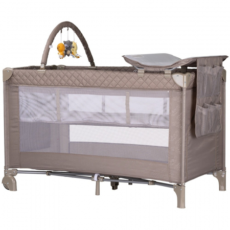 Patut bebe - Patut pliabil cu saltea de infasat Chipolino Luna tiramisu