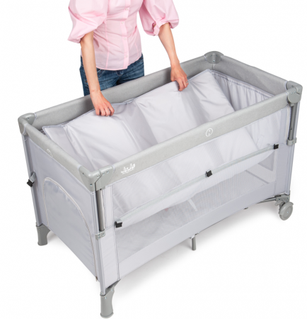 Patut pliant 2 nivele Juju DreamyCloud, Grey [8]