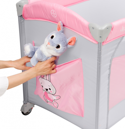 Patut pliant 2 nivele Juju Sleepy Baby, Hunny Bunny [9]