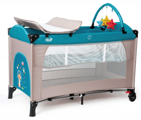 Patuturi si tarcuri pliabile - Patut pliant 2 niveluri Juju Sleepy Baby, Space Doggy