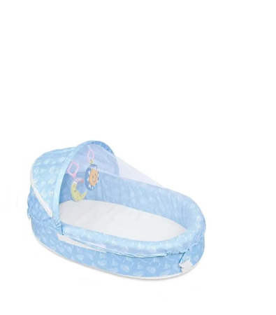 La somn - Patut tip landou, 2 in 1,pretabil pentru calatorii, Bubu-Still® Innovative,albastru