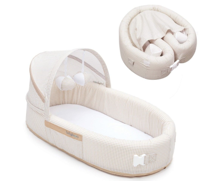 Patut tip landou, 2 in 1,pretabil pentru calatorii, Bubu-Still® Innovative,bej [4]