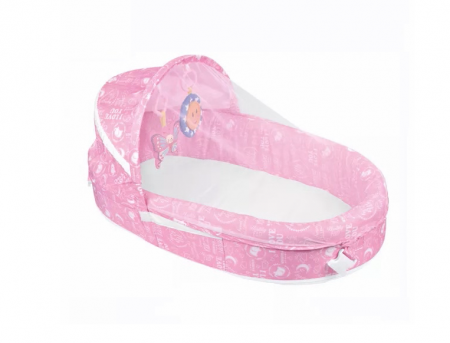 Marsupiu transport bebe - Patut tip landou, 2 in 1,pretabil pentru calatorii, Bubu-Still® Innovative,bej