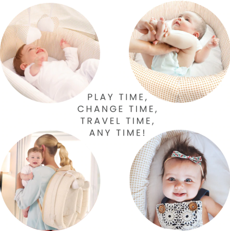 Patut tip landou, 2 in 1,pretabil pentru calatorii, Bubu-Still® Innovative,albastru [1]