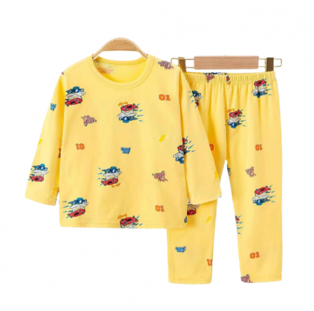 Pijamale - Pijama baieti, Model Rechinul pe skate, galben