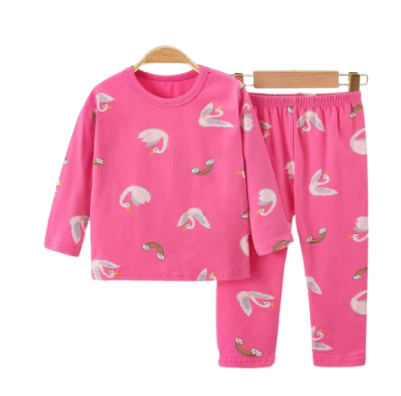 Pijamale - Pijama fetite, Model Lebada, roz