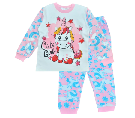 Haine fete - Pijama fetite, unicorn, roz bleu