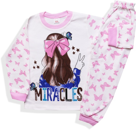 Haine fete - Pijama pentru fetite, model fluturas