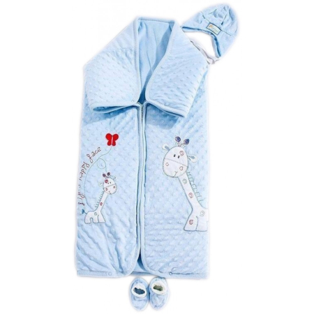 Păturele - Port Bebe gros pentru bebeluși Bebessi,albastru
