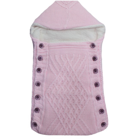 Păturele - Port bebe imblanit,tricotat roz