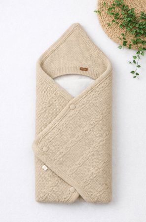 Păturele - Portebebe, tricotat, colectie Lux, Bej