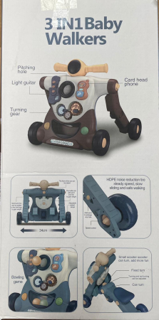 Premergator 3 in 1 , Antemergator, ride-on si trotineta,muzical,bej [4]