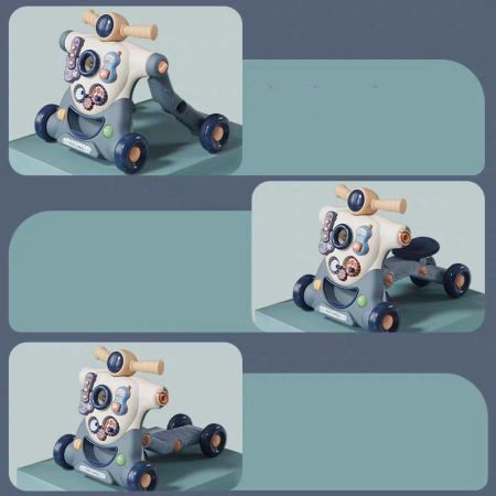 Premergator 3 in 1 , Antemergator, ride-on si trotineta,muzical,bej [3]