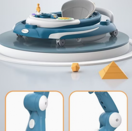 Premergator 3 in 1, Baza rotunda antirasturnare, cu functie de balansare, reglabil pe inaltime, roti silicon, cu lumini si muzica, sarcina maxima 20 kg [6]