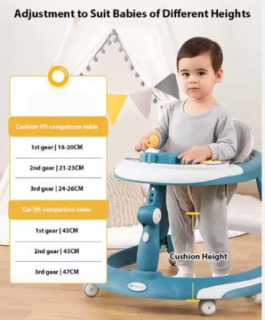 Premergator 3 in 1, Baza rotunda antirasturnare, cu functie de balansare, reglabil pe inaltime, roti silicon, cu lumini si muzica, sarcina maxima 20 kg [11]