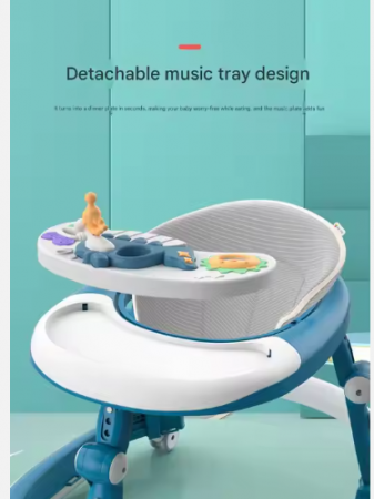 Premergator 3 in 1, Baza rotunda antirasturnare, cu functie de balansare, reglabil pe inaltime, roti silicon, cu lumini si muzica, sarcina maxima 20 kg [12]