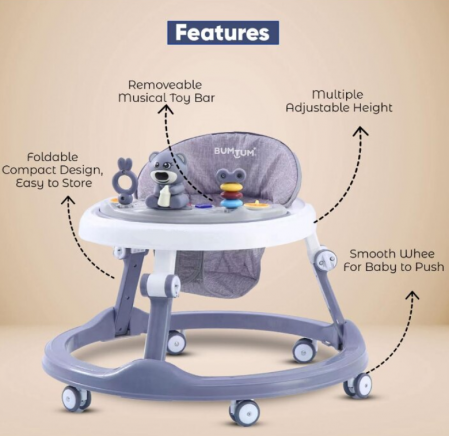 Premergator, cu roti de silicon, reglabil pe inaltime, Bubu-Still, model ursulet pofticios [2]