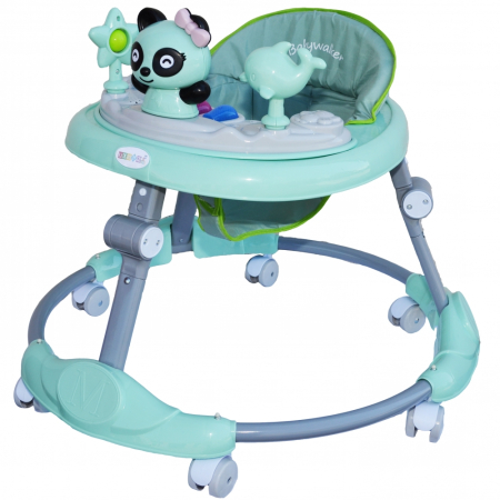 Premergatoare si antepremergatoare - Premergator 3 Trepte de Reglare si Panou Muzical,Cadru bazal oval stabil,Albastru marin.