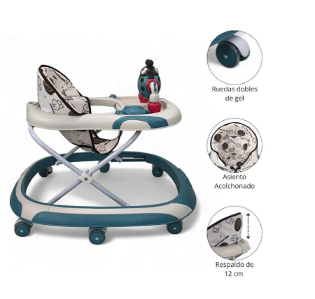 Premergator, Bubu-Still®, 3 in 1, roti din silicon, muzical, cu control parental, +6 luni, Gandecel, albastru [4]