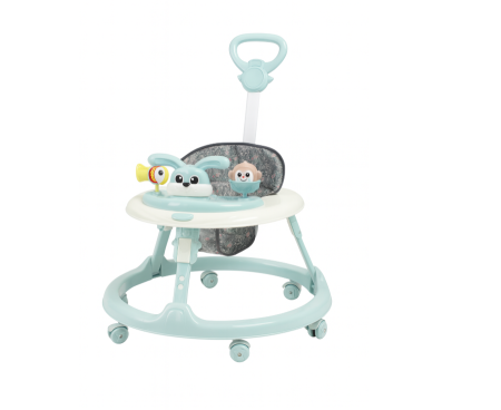 Premergator, Bubu-Still®, 3 in 1, roti din silicon, muzical, cu control parental, +6 luni, Iepuras Coconas,  Albastru [1]