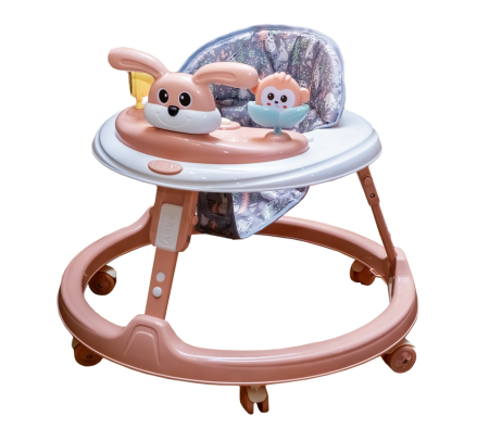 Premergator, Bubu-Still®, 3 in 1, roti din silicon, muzical, cu control parental, +6 luni, Iepuras Coconas, Roz [2]