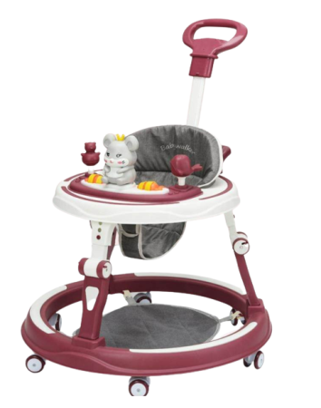 Premergatoare si antepremergatoare - Premergator, Bubu-Still®, 3 in 1, roti din silicon, muzical, cu control parental, +6 luni, rosu