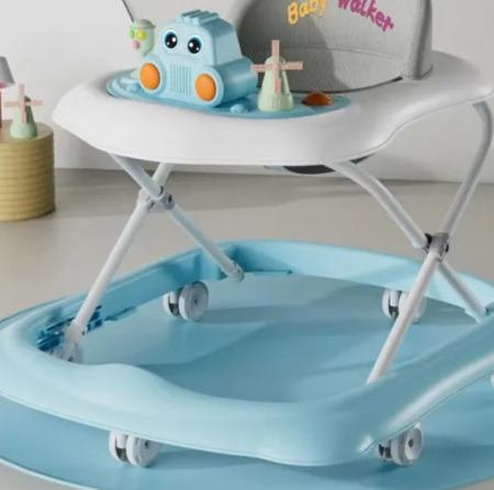 Premergator cu jucarii, Muzical, Cadru bazal antirasturnare, 6 roti duble, Albastru [1]