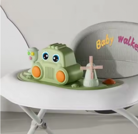 Premergator cu jucarii, Muzical, Cadru bazal antirasturnare, 6 roti duble, Verde [1]