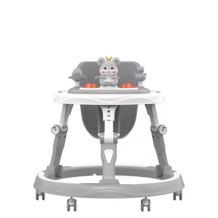 Premergatoare si antepremergatoare - Premergator, cu muzica, baza rotunda stabila, roti silicon, Bubu-Still®, Soricel vesel, gri