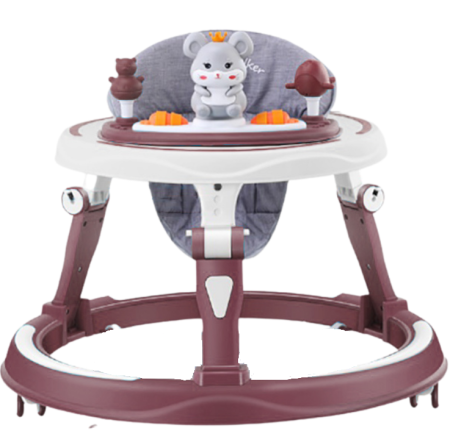 Premergatoare si antepremergatoare - Premergator, cu muzica si lumini, baza rotunda stabila, roti silicon, Bubu-Still®, Soricel vesel, rosu