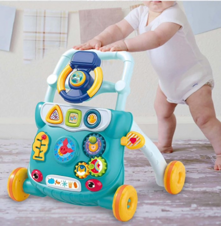 Premergatorul interactiv 2 in 1, cu centru de joaca, ceas analogic si jucarii interactive [1]