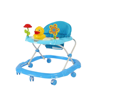 Premergatoare si antepremergatoare - Premergator, pliabil si muzical, cu roti de silicon, Bubu-Still®, Model ratusca, albastru