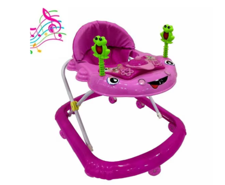 Premergatoare si antepremergatoare - Premergator, reglabil, cu bara de jucarii si tablou muzical, Roz