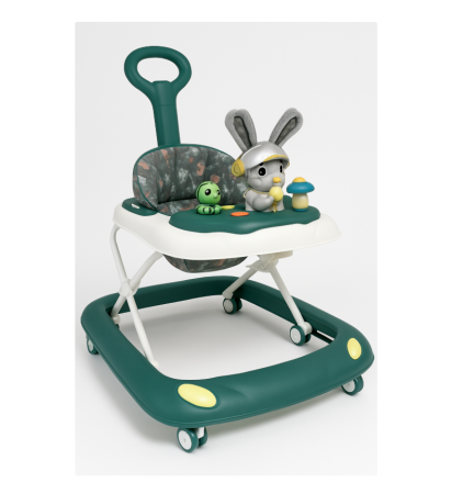 Premergatoare si antepremergatoare - Premergator, Roti din silicon, muzical, cu control parental, +6 luni, Iepuras plusat, Verde