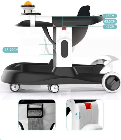 Premergator si Antemergator, 3 in 1,functie si de scaun de masa, reglabil pe inaltime, cu roti de silicon,muzical [5]