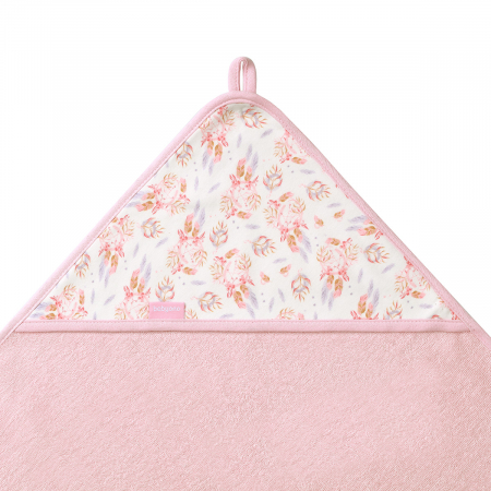 Prosop baie cu gluga bumbac soft 100 x 100 cm Babyono Roz [5]