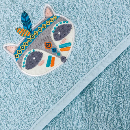 Prosop Baie cu Gluga Copii, 100%Bumbac, 460g/m2, Moale, Absorbant, Ceba Baby 100x100cm Zorro, Albastru [2]