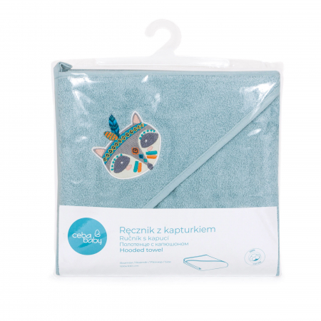 Prosop Baie cu Gluga Copii, 100%Bumbac, 460g/m2, Moale, Absorbant, Ceba Baby 100x100cm Zorro, Albastru [1]