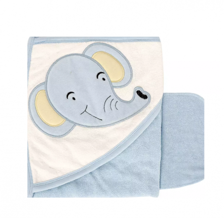 Prosop de baie - Prosop bebe, Model elefantel, bumbac 100%