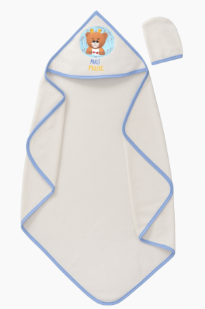 Prosop de baie - Prosop bebe, cu capison si manusa, model ursulet