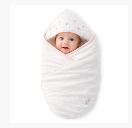 Prosop de baie - Prosop cu glugă pentru bebeluși, Model Lalele