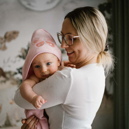 Prosop fibra bambus roz 100 X 100 cm Babyono [5]