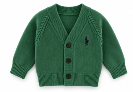 Bluze si pulovere - Pulover tricotat pentru bebe – Cardigan elegant și confortabil, verde