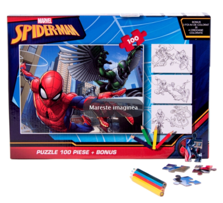 Puzzle si jocuri de construit - Puzzle 100 piese Spiderman plus bonus