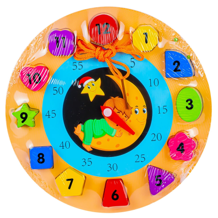 Puzzle si jocuri de construit - Puzzle Educativ, Din Lemn, Ceas